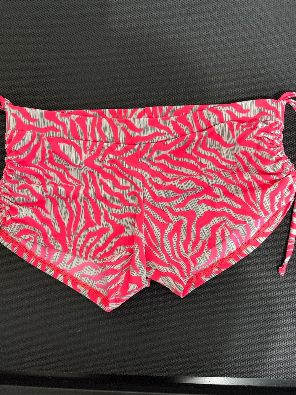 Onzie Pink Zebra Athletic Hot Yoga Cinch Swim Shorts